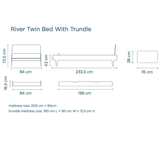 River Trundle Bed White - Oeuf NYC